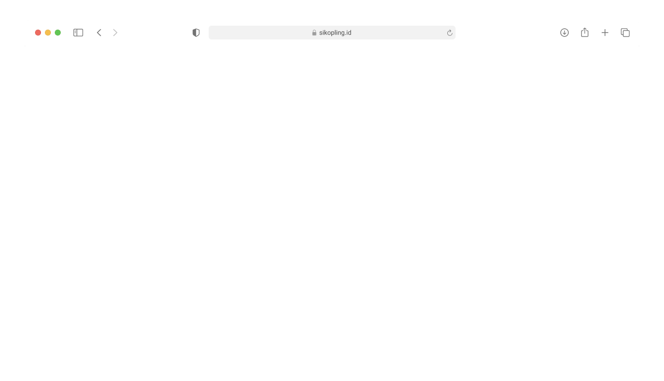 Frame browser Safari untuk menampilkan demo produk SIKOPLING